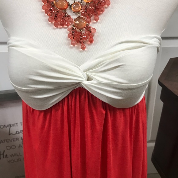 21 Strapless Orange/White M - Picture 2 of 5